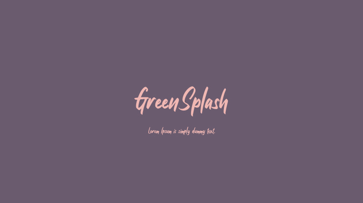 GreenSplash Font Family