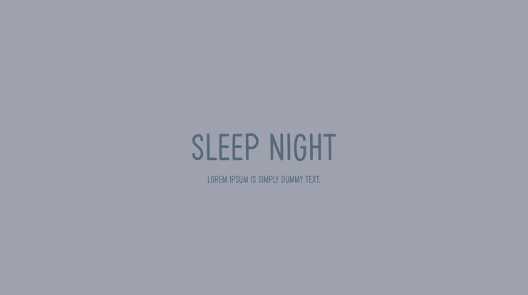 Sleep Night Font