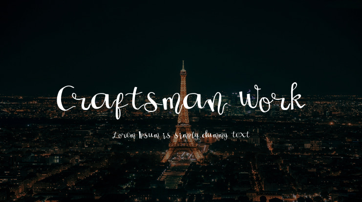 Craftsman Work Font