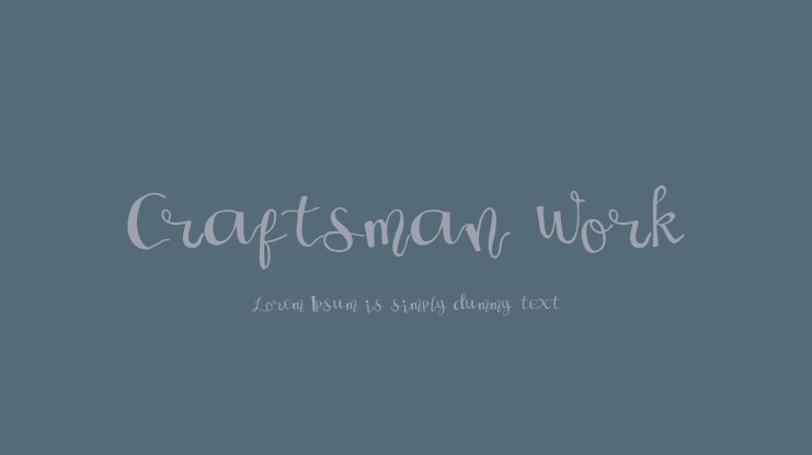 Craftsman Work Font