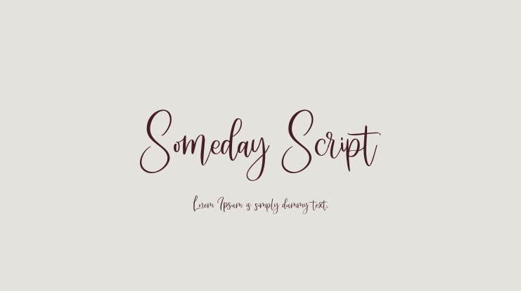 Someday Script Font