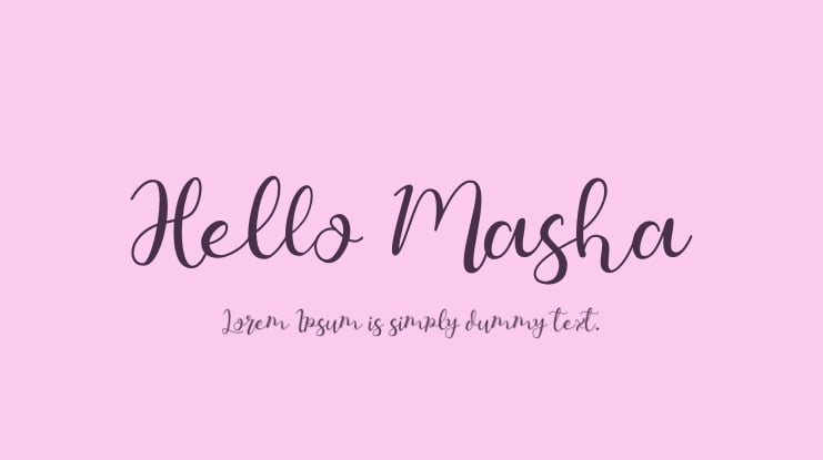Hello Masha Font
