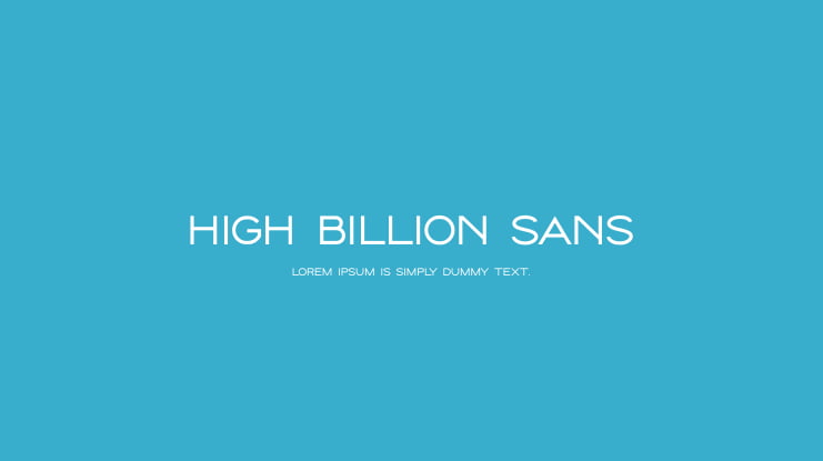 High Billion Sans Font