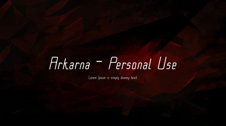Arkarna - Personal Use Font