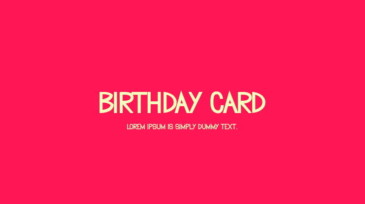 birthday card Font