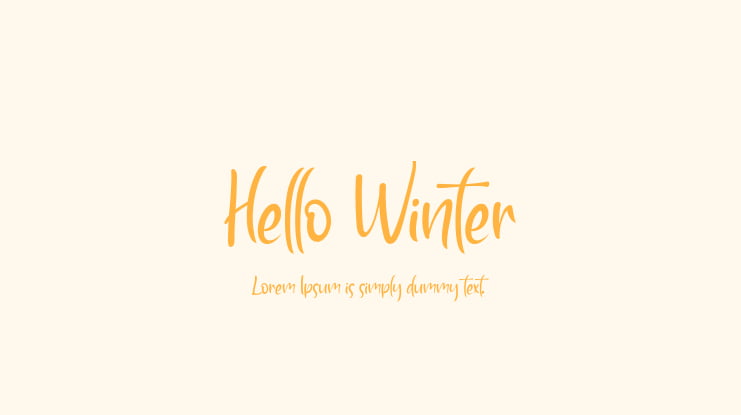 Hello Winter Font : Download Free for Desktop & Webfont