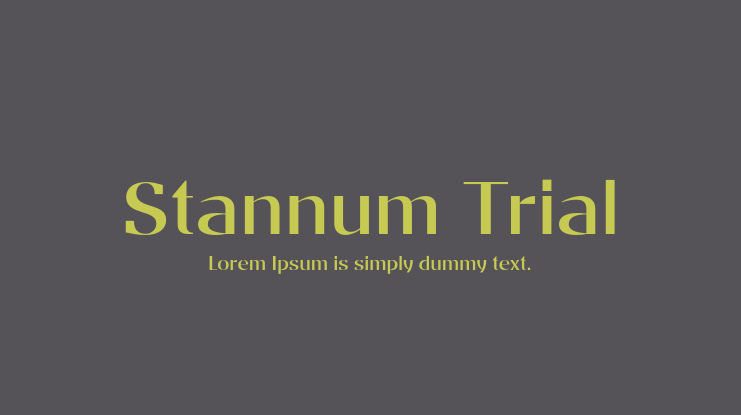 Stannum Trial Font Family