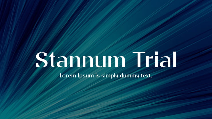 Stannum Trial Font Family