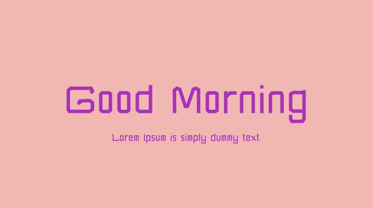 Good Morning Font