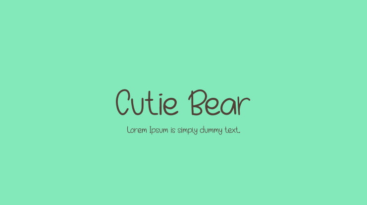 Cutie Bear Font