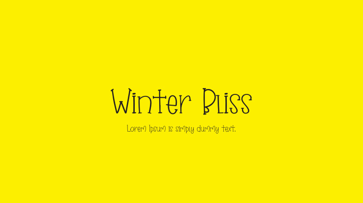 Winter Bliss Font