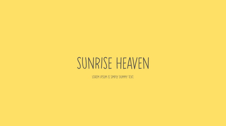 Sunrise Heaven Font