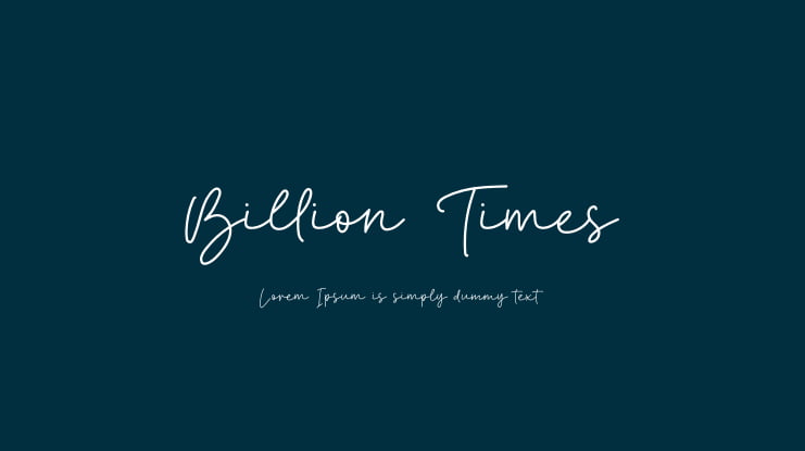 Billion Times Font
