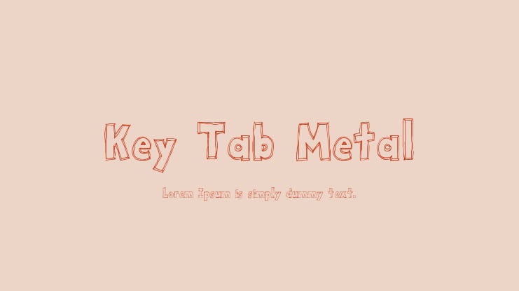 Key Tab Metal Font