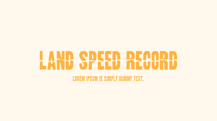 Land Speed Record Font