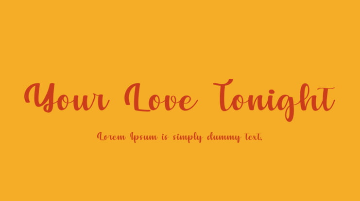 Your Love Tonight Font