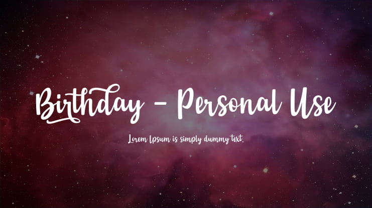 Birthday - Personal Use Font