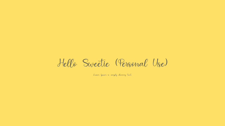 Hello Sweetie (Personal Use) Font