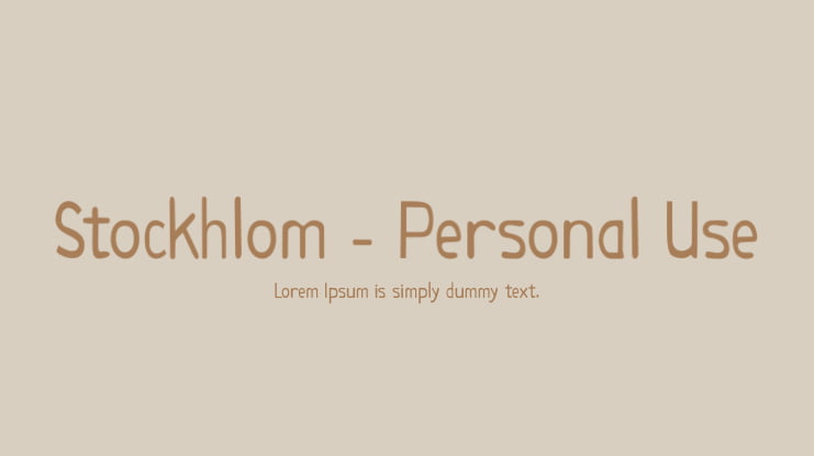 Stockhlom - Personal Use Font