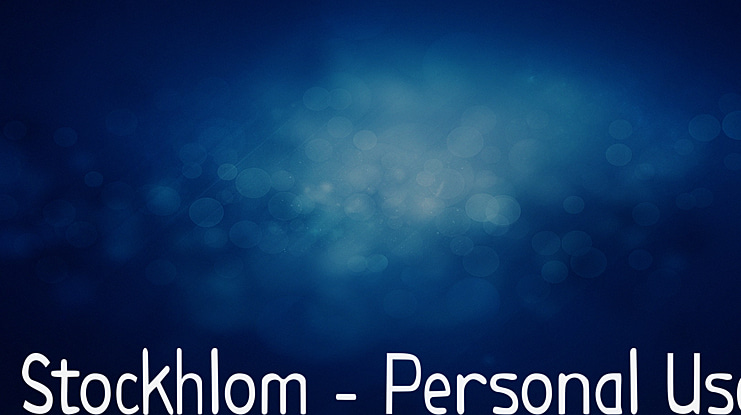 Stockhlom - Personal Use Font