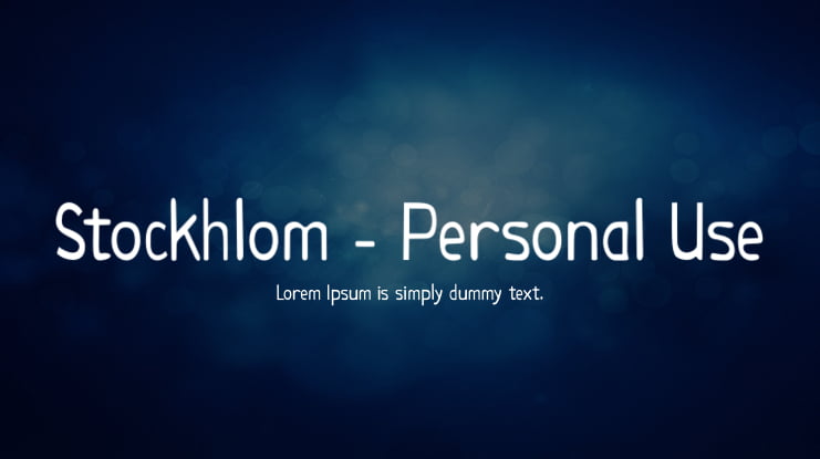 Stockhlom - Personal Use Font