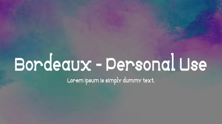Bordeaux - Personal Use Font