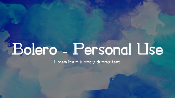 Bolero - Personal Use Font