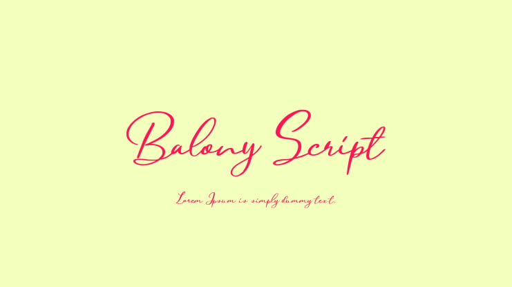 Balony Script Font