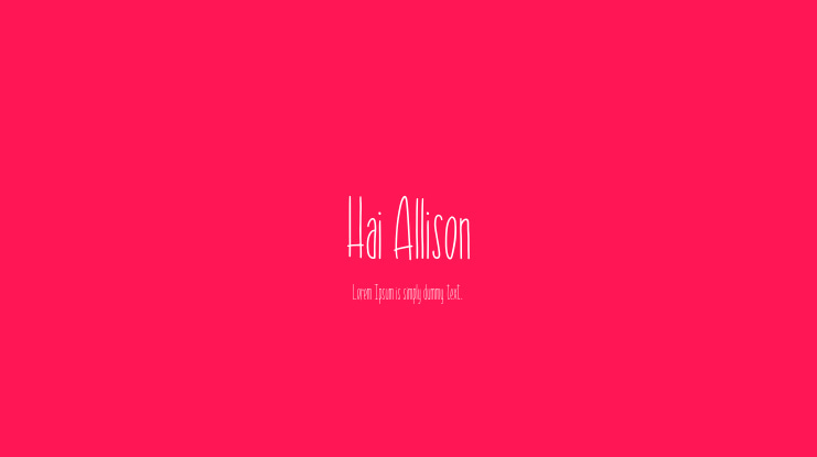 Hai Allison Font