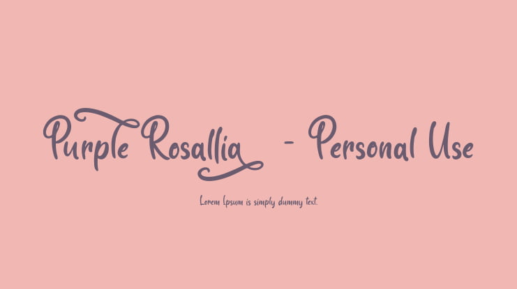 Purple Rosallia - Personal Use Font