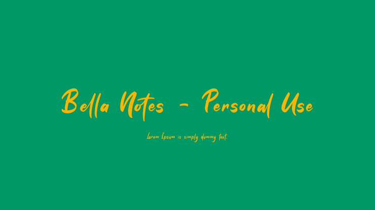 Bella Notes - Personal Use Font