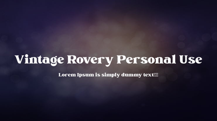 Vintage Rovery Personal Use Font
