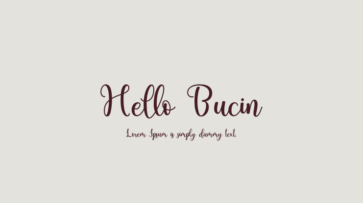 Hello Bucin Font