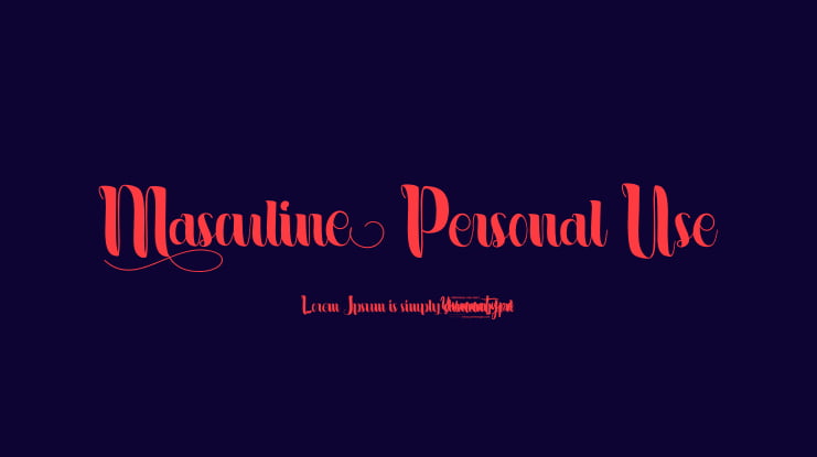 Masculine Personal Use Font