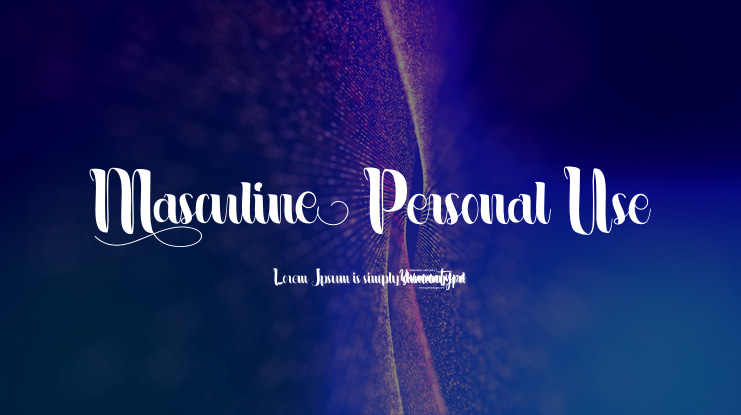 Masculine Personal Use Font