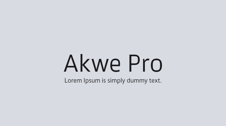 Akwe Pro Font Family