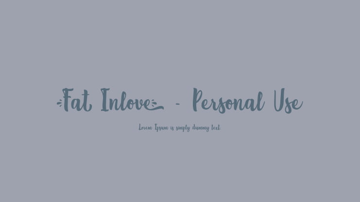 Fat Inlove - Personal Use Font