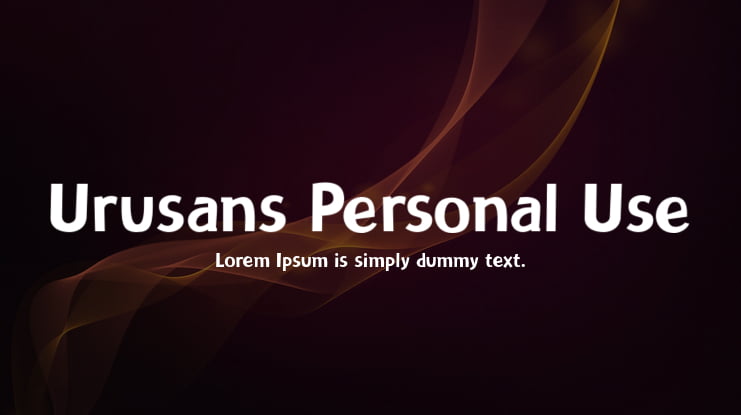 Urusans Personal Use Font