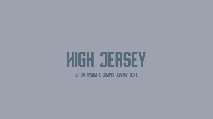 High Jersey Font Family