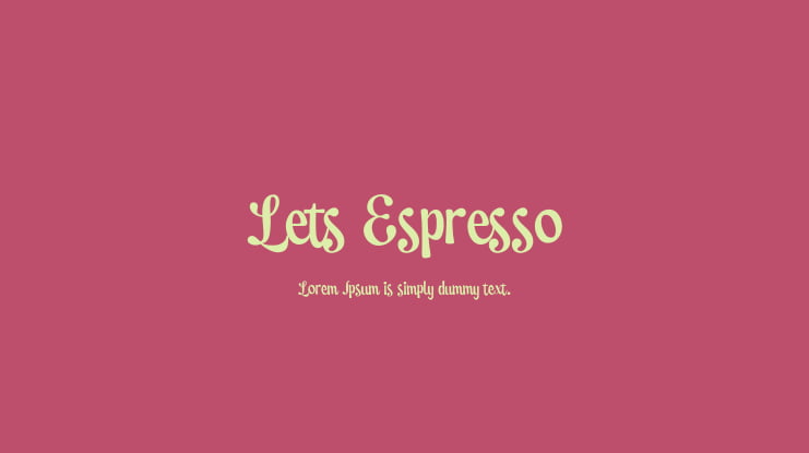 Lets Espresso Font