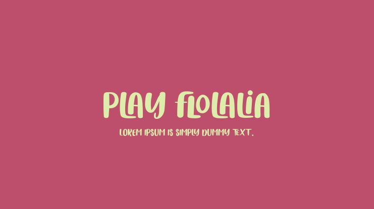 PLAY FLOLALIA Font