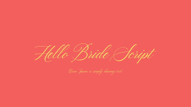 Hello Bride Script Font
