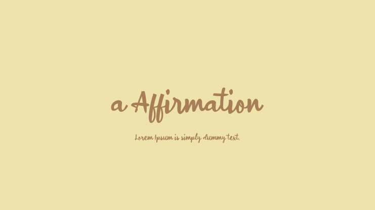 a Affirmation Font