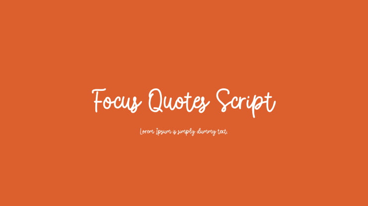 Focus Quotes Script Font
