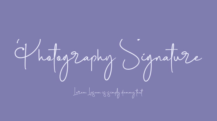 Photography Signature Font