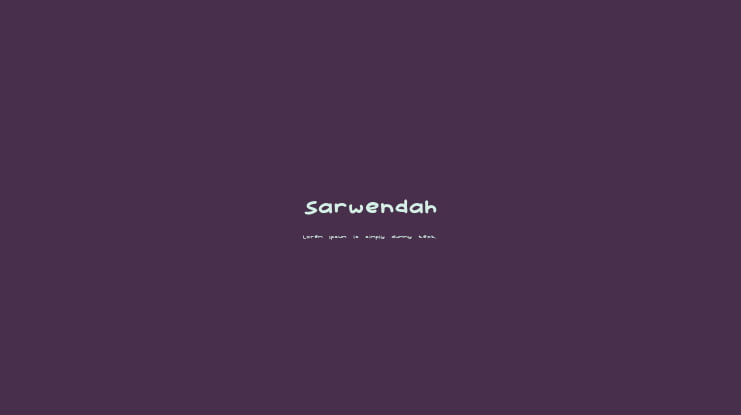 Sarwendah Font
