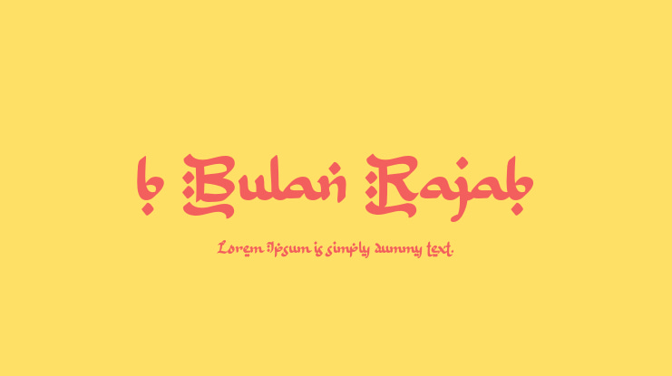 b Bulan Rajab Font