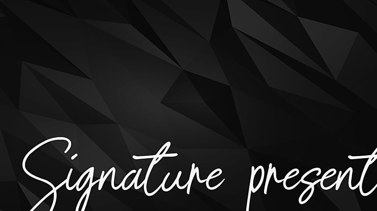 Signature present Font