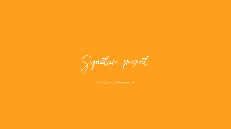 Signature present Font
