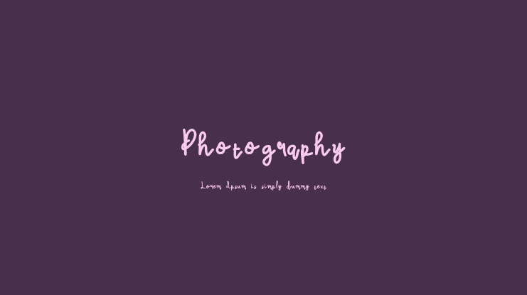 Photography Font